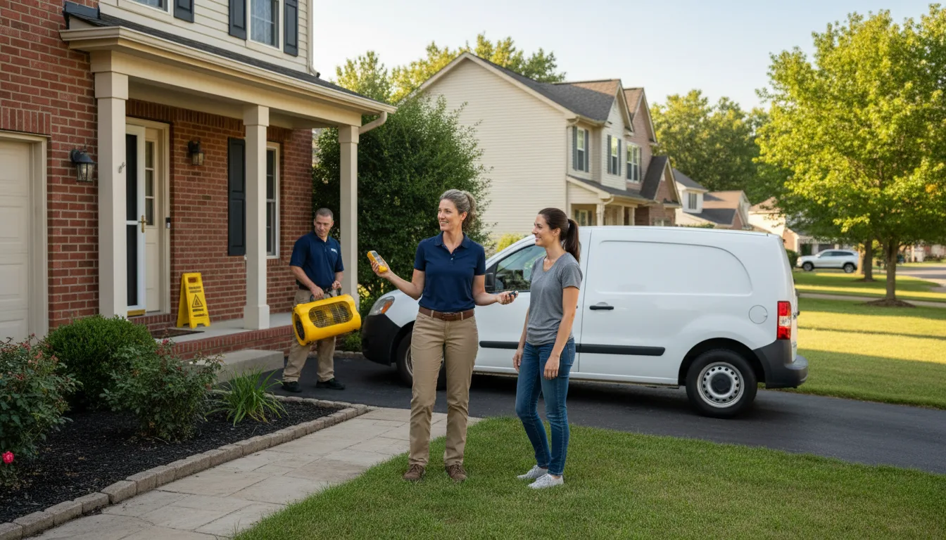 Residential water damage restoration in Penfield, IL